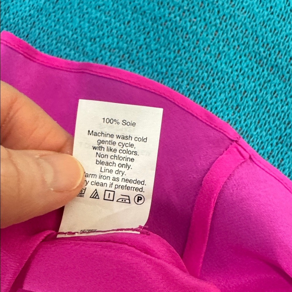 J.Crew 100% Silk Fuchsia Pink Camisole Tank Top Size Small Washable Feminine EUC - Picture 5 of 11